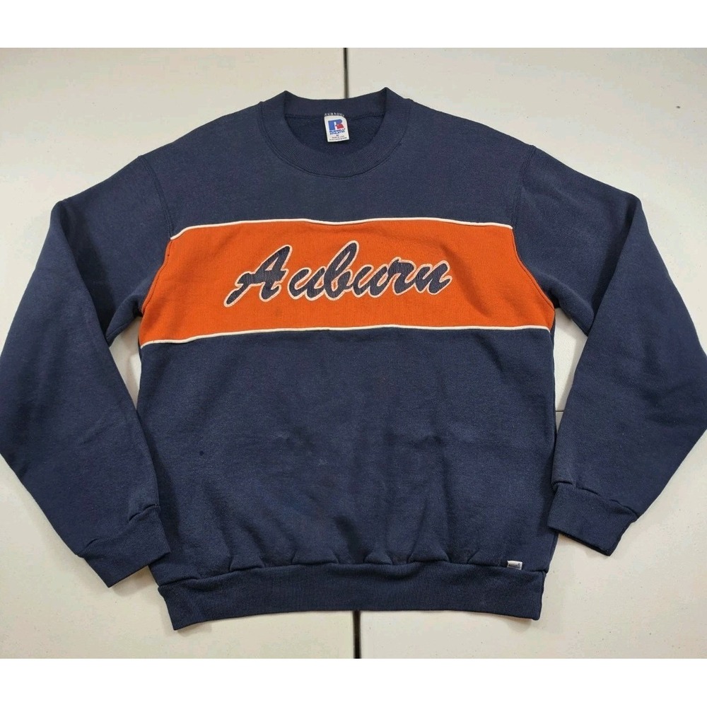 Vintage Russell Athletic Auburn University M Crewneck Sweatshirt Made In USA